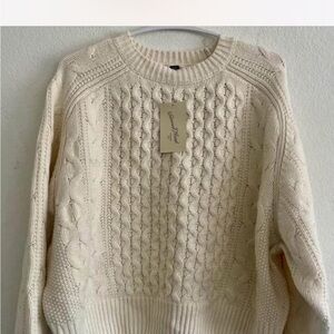 Cable Knit Cream Sweater